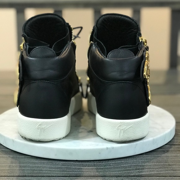 Women’s Triple Gold Wing High Top Leather Sneakers - Picture 5 of 7